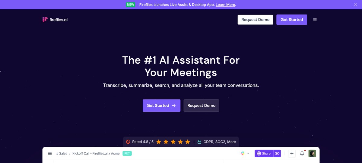Fireflies — bot-based AI meeting assistant with deep integrations