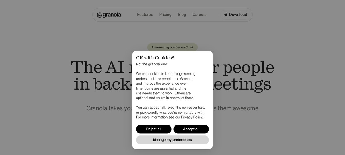 Granola — bot-free AI note-taker popular with Customer Success Managers on Mac