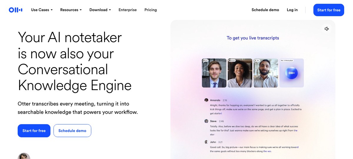 Otter — popular AI meeting assistant and note-taker for customer calls