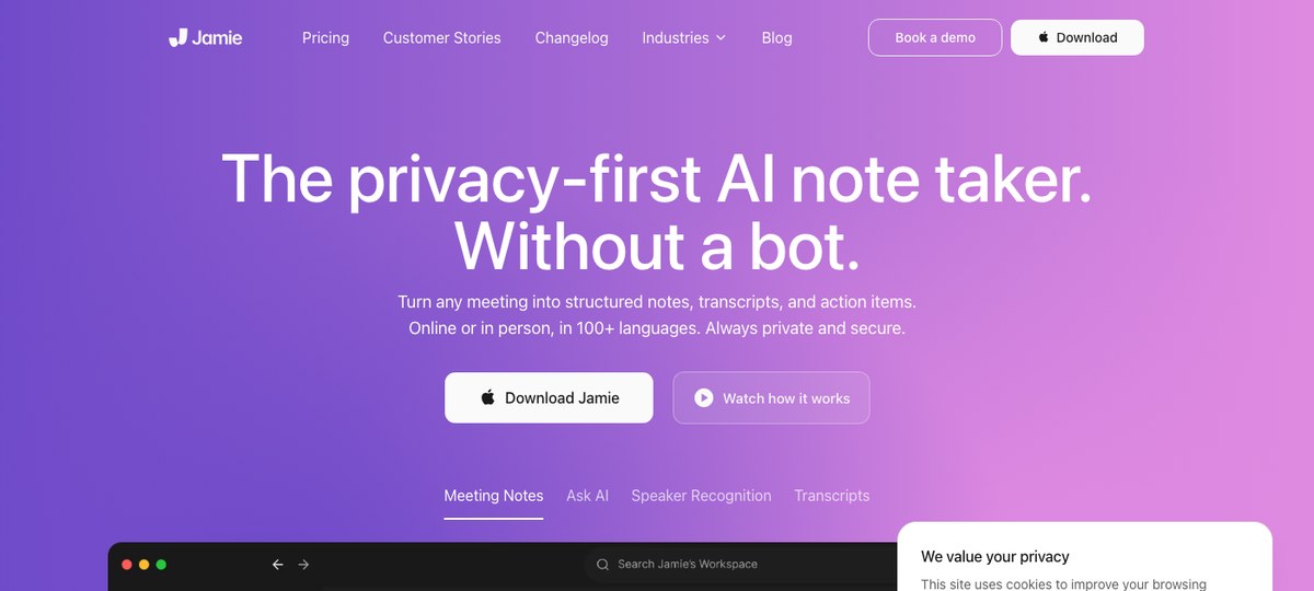 Jamie — bot-free AI meeting note-taker for Google Meet