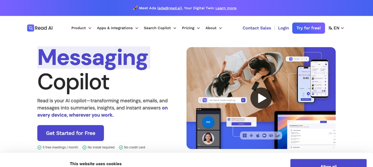 Read AI — meeting assistant covering meetings, email, and messaging surfaces