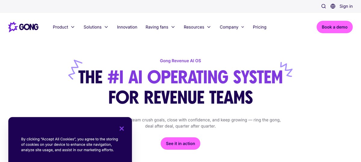 Gong — enterprise revenue-intelligence platform for sales teams