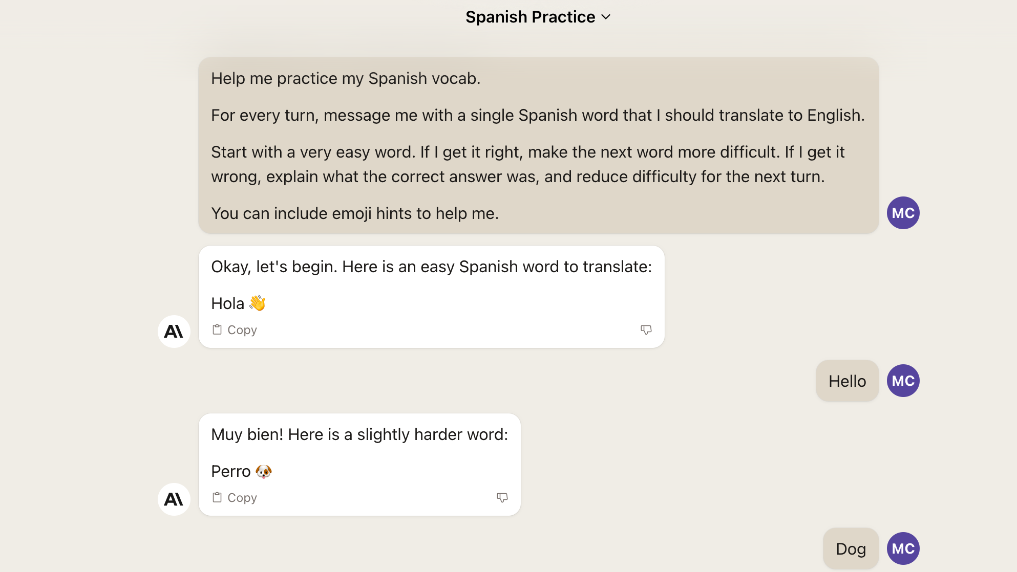 Claude.ai desktop interface screenshot