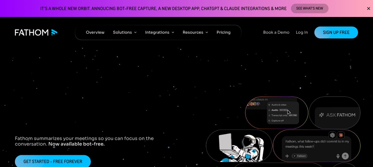 Fathom — AI meeting assistant for Mac with bot-based capture