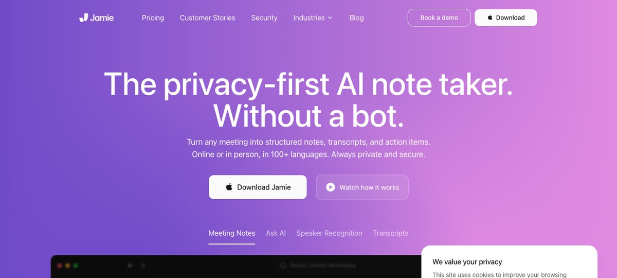 Jamie — bot-free AI note-taker for Mac with audio-first capture