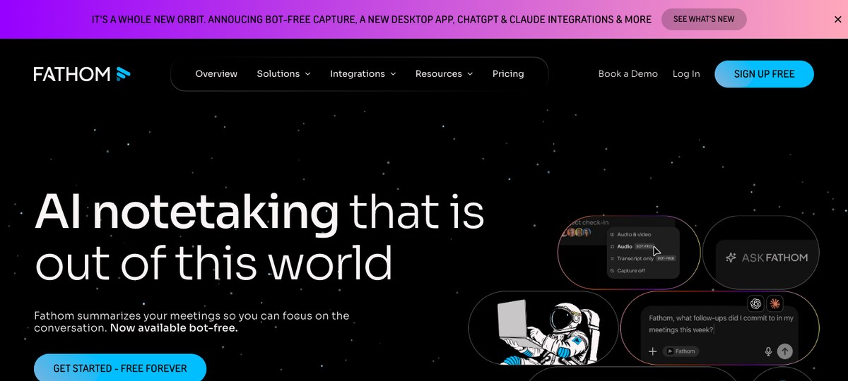 Fathom — bot-based AI meeting assistant