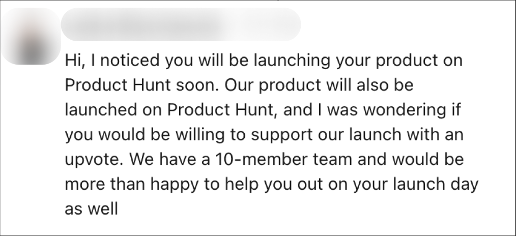 Reciprocal vote swap offers from Product Hunt community members