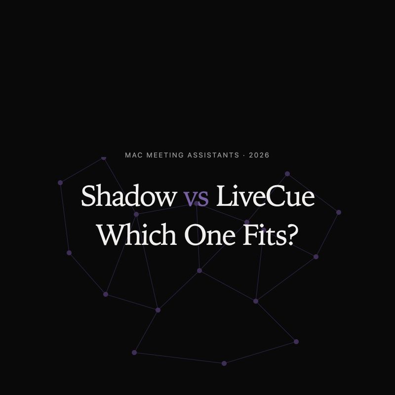 Shadow vs LiveCue (2026): Mac Meeting Assistant Comparison
