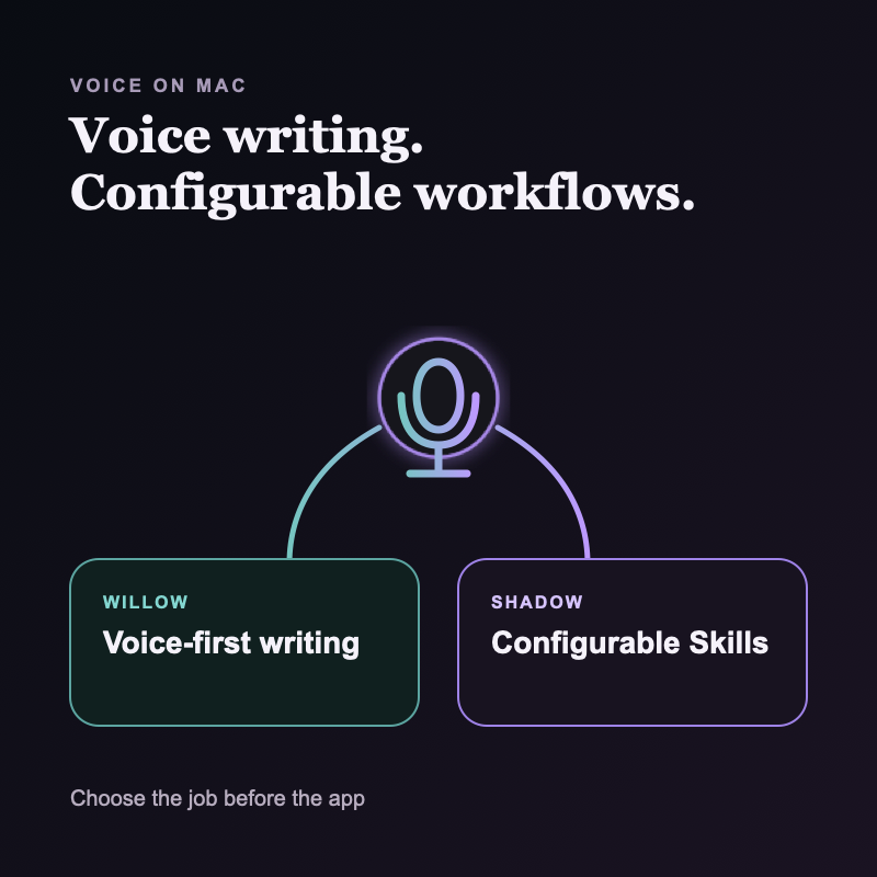 Shadow vs Willow: Which Voice AI Should I Use on Mac?