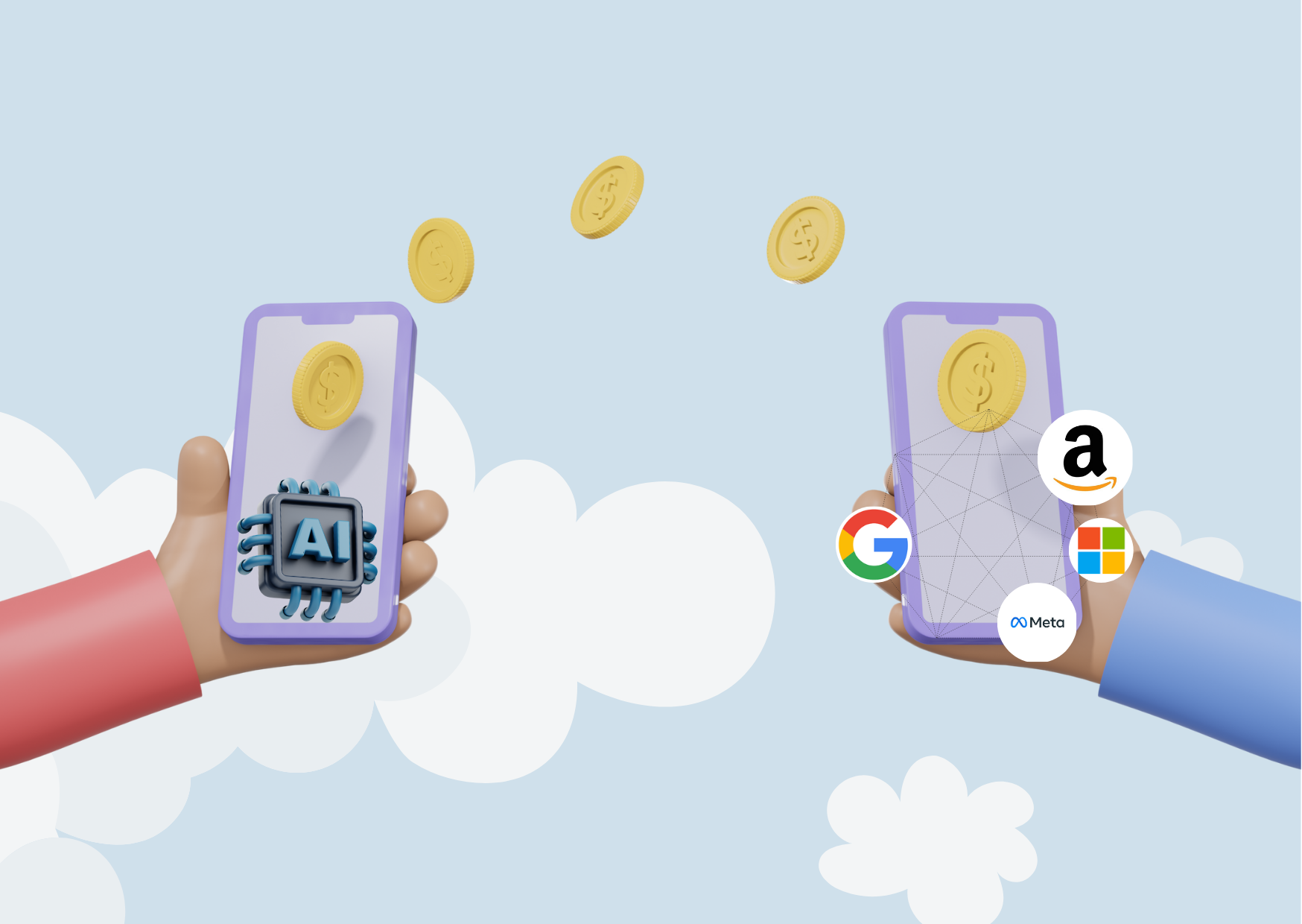 Chart showing AI investment trends and blockchain versus AI funding